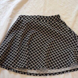 Girls Pinky Black and White Checkered Skirt
